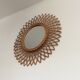Miroir soleil en rotin tressé 1960 52cm