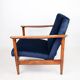 GFM-142 armchair, designed by Edmund Homa from the 70s, navy blue - 2 pieces available