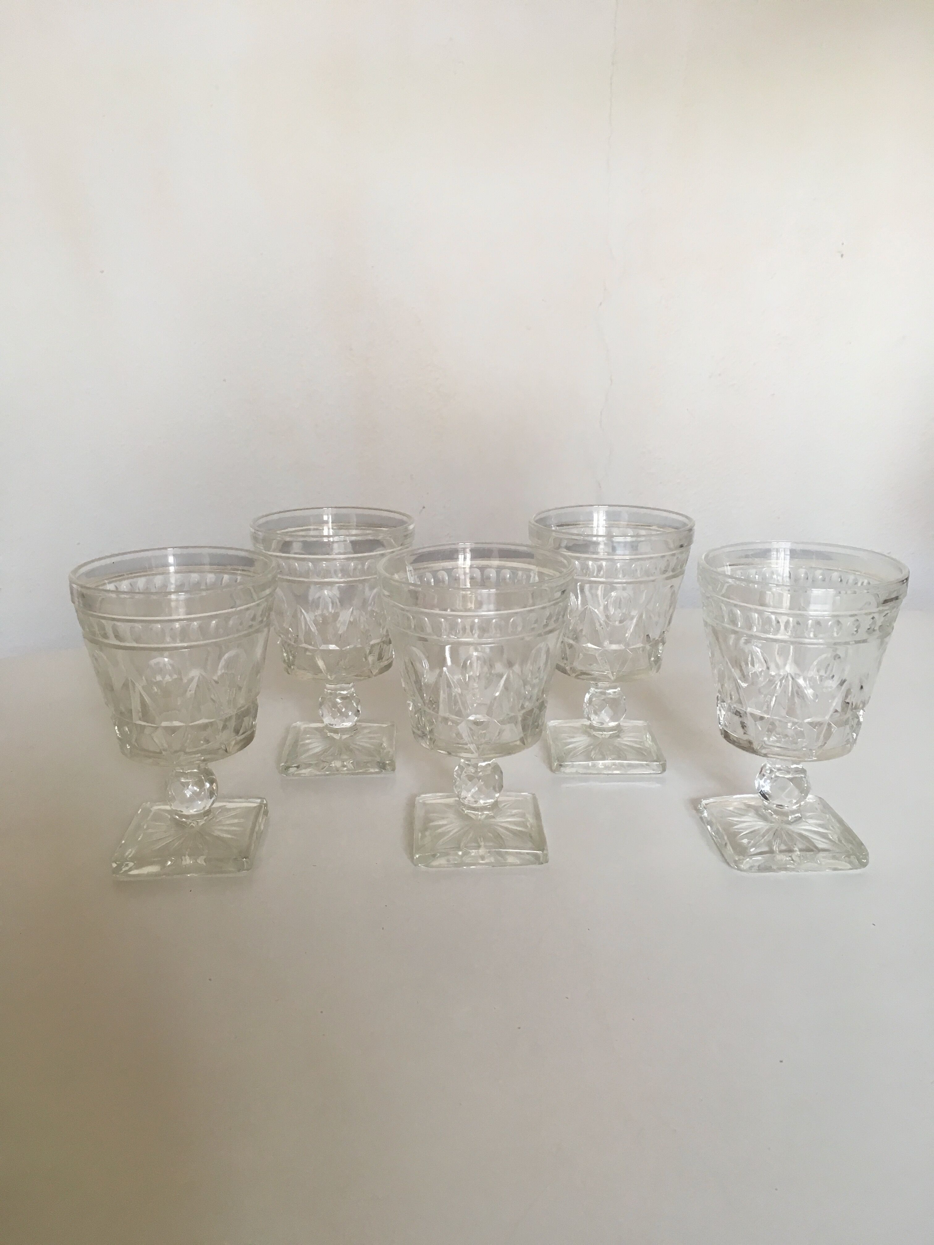 5 glass depression glass series USA molded glass