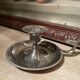Silver metal thumb candle holder