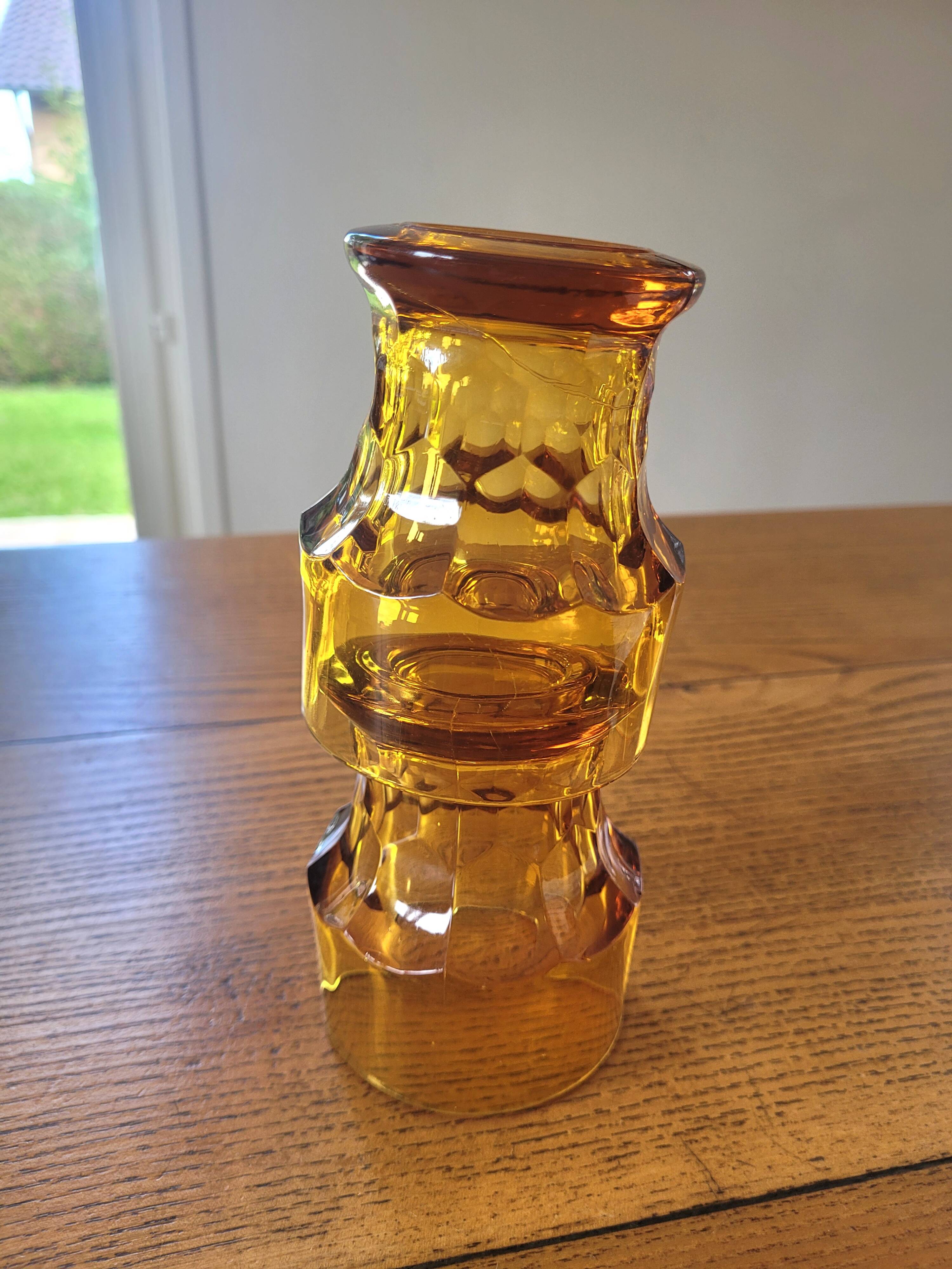 Set of 6 vintage amber glasses, Italy