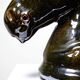 Vintage 1980s glazed terracotta chess knight or horse head.