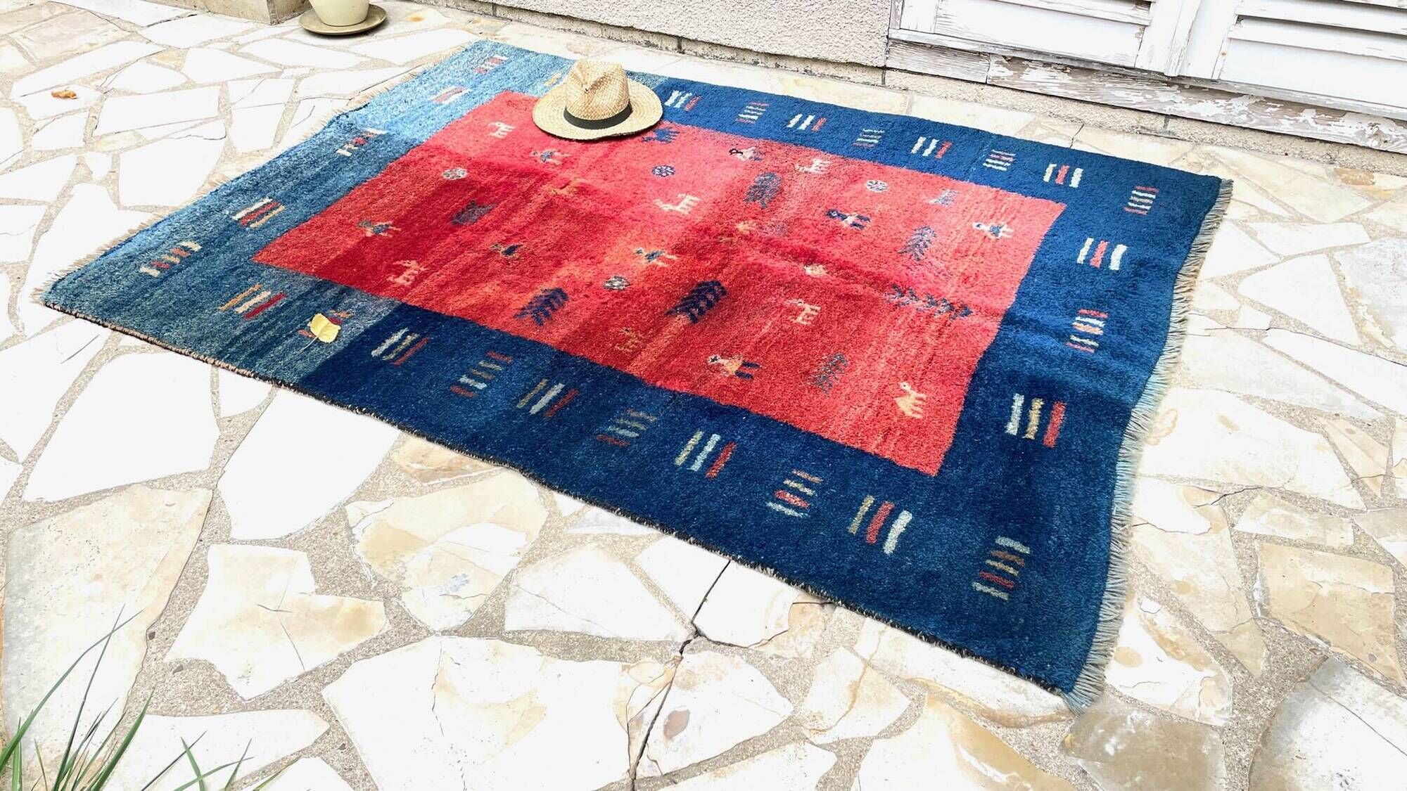 Gabbeh rug 100% wool 80s-90s – 144×195 cm