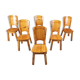Chaises à repas vintage en pin - 1970