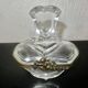 glass jewelry box with brass cherub decoration