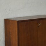 Modern Danish secretary, unique handmade oak, mid-20th century.
