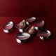 Lot of 6 vintage stainless steel bowls, 1970s, egg-shaped design.