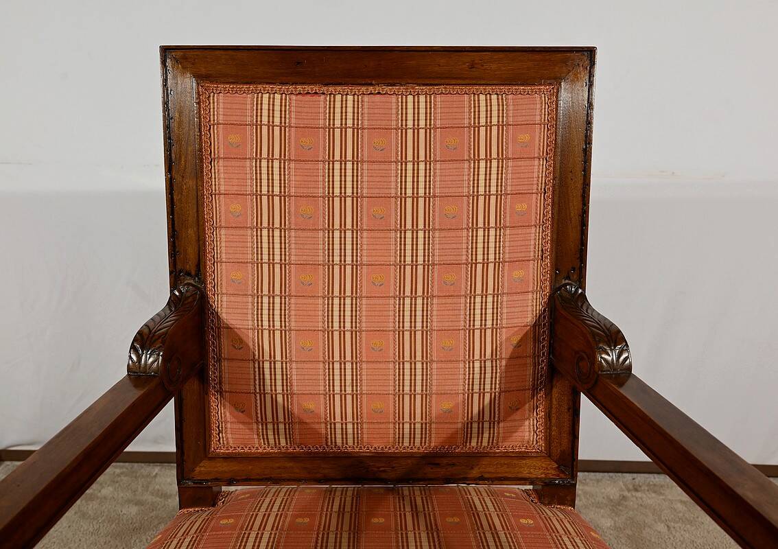 Solid Mahogany Armchair, Directoire Period – Early 19th Century