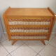 Vintage wood and rattan dresser