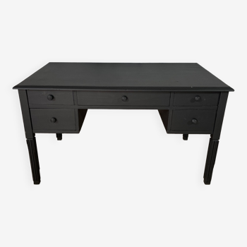 Bureau ancien noir 5 tiroirs