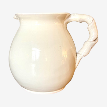 Pichet Nicola Fasano en céramique émaillée beige
