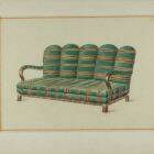 Ensemble de banc de salle à manger et de fauteuil, Vienne-Budapest, vers 1930.