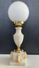 Italian lamp in alabaster and opaline from the 1970s.