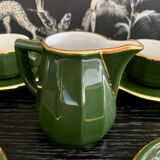 Set of 4 cups and their saucers and milk jug