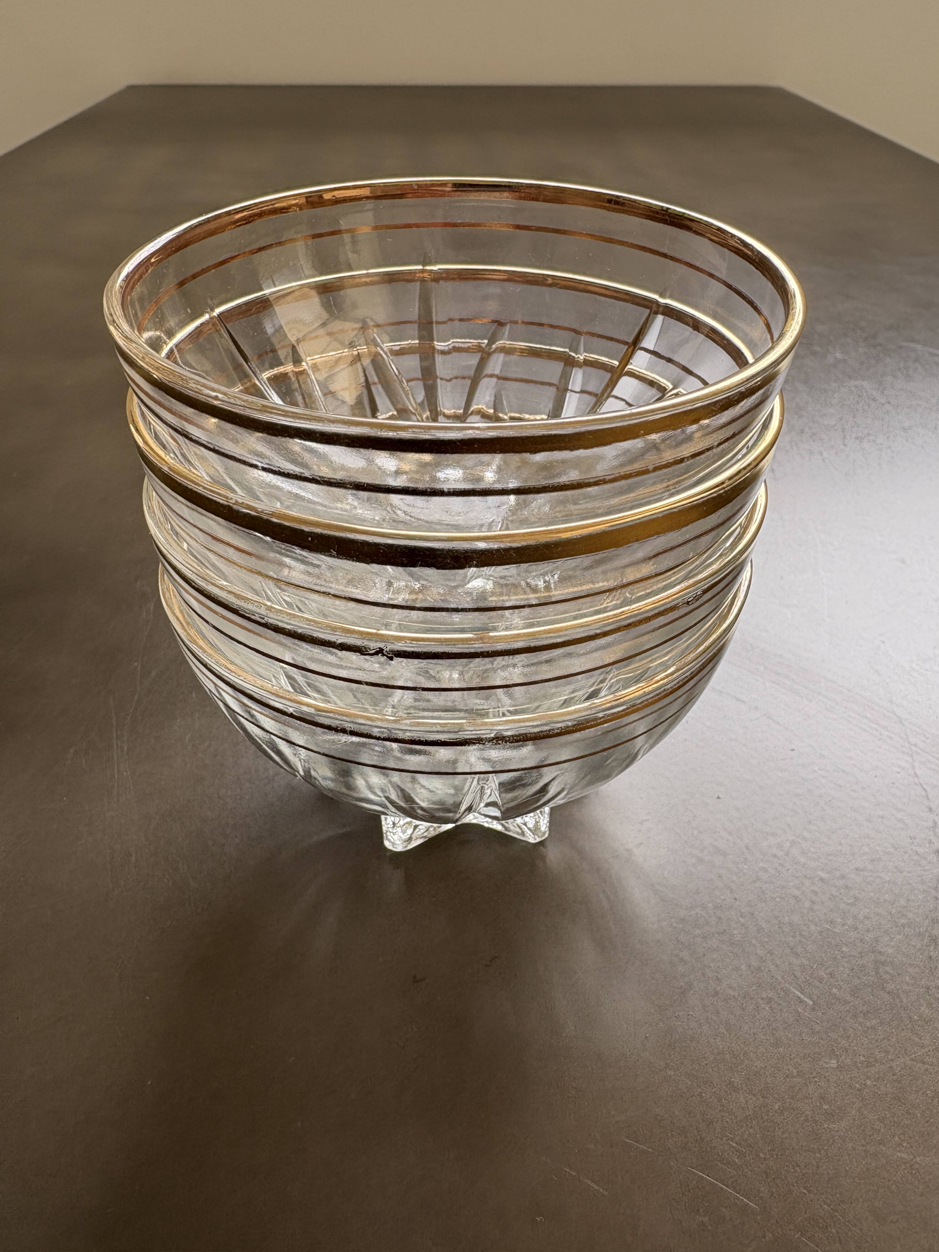 4 vintage champagne glasses