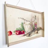 Watercolor depicting a still life