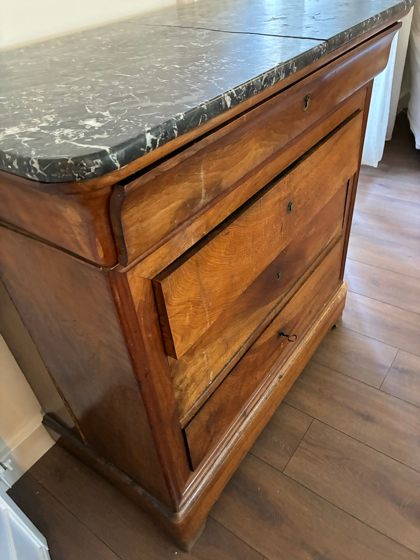 Louis Philippe style commode with marble top