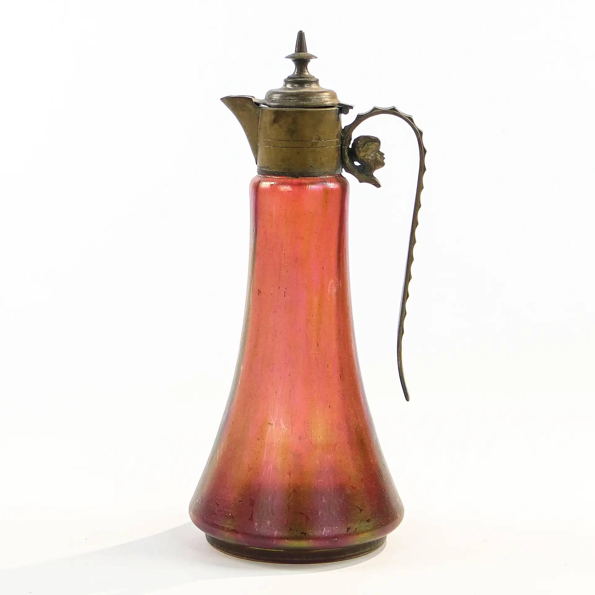 Carafe, Art Nouveau, glass, Czechoslovakia, early 20th century