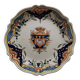 Malicorne earthenware plate with Rouen Beatrix Pouplard coat of arms