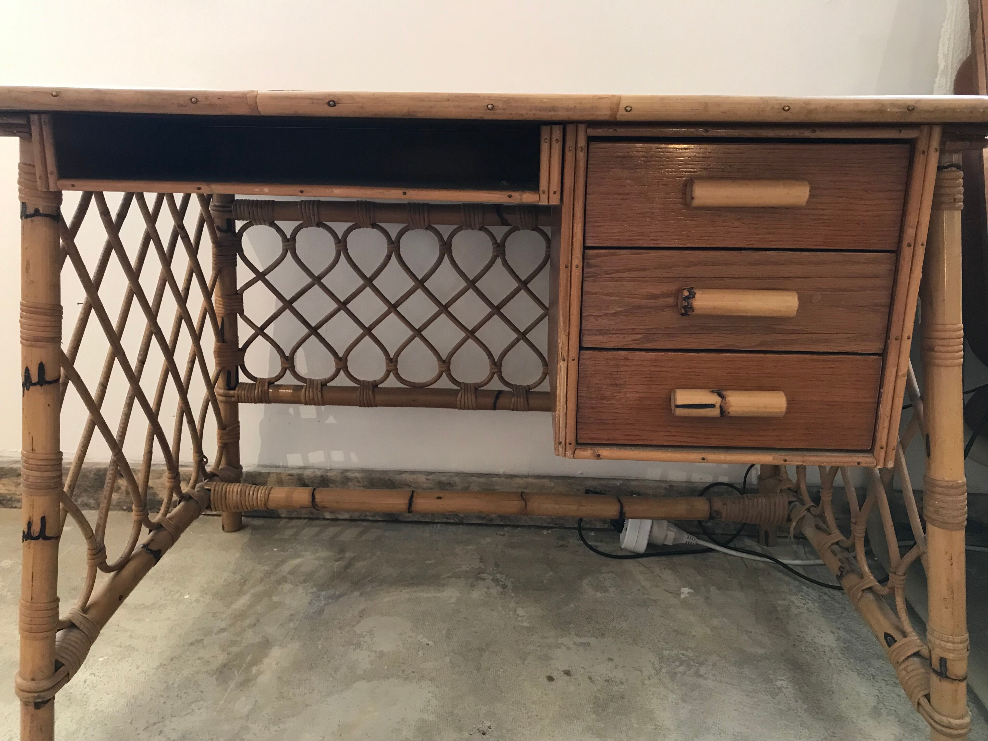 Rattan desk