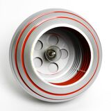 1960s spherical Space Age ceiling lamp with slats made of heavy metal