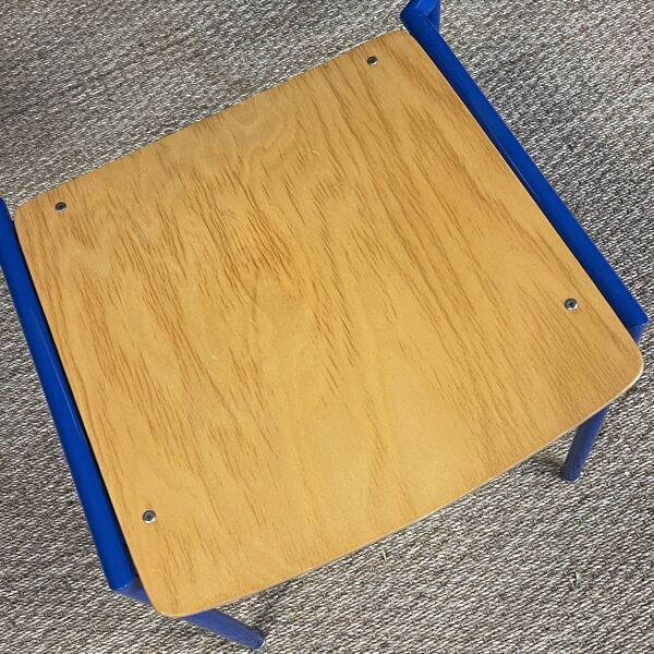 Chaise gijs van der sluis bois pieds bleu majorelle pays-bas annees 70