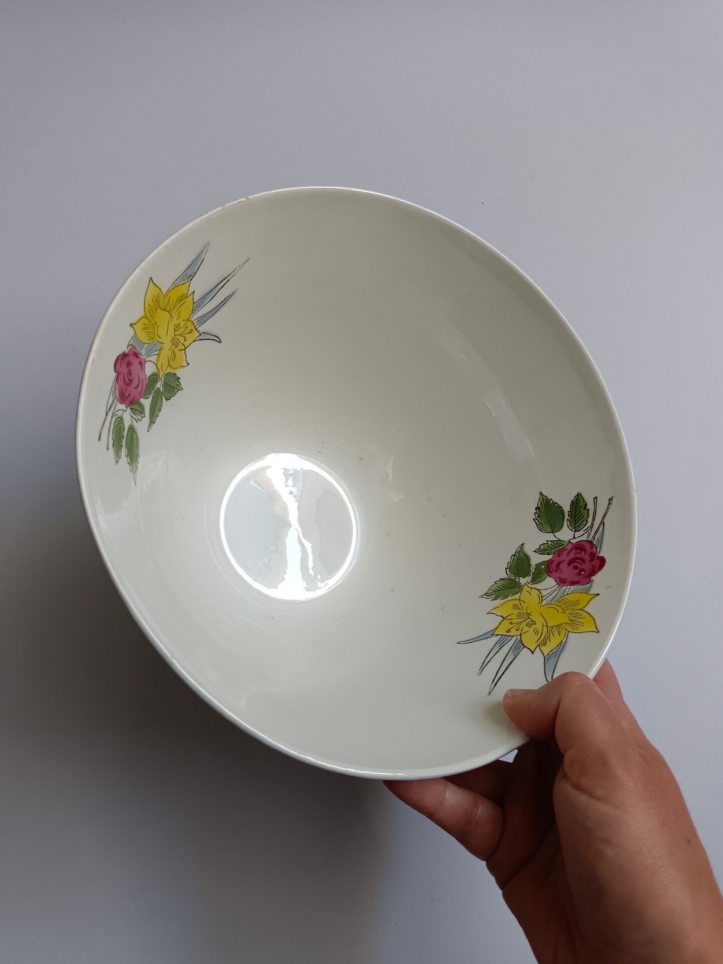 Saladier Ceranord Saint Amand vintage fleurs
