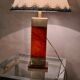 Lampe laiton et resine ambré 1970 type deluxe