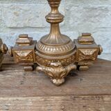 Pair of metal candelabra candle holders with 5 branches, 41cm