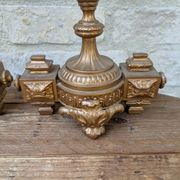 Pair of metal candelabra candle holders with 5 branches, 41cm