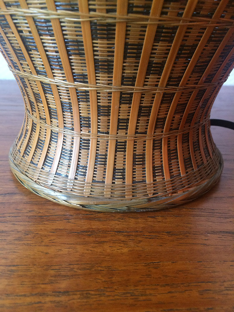 Vintage wicker lamp foot