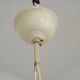 French Vintage Cream 5 Light Metal Chandelier Green and Peach Leaves