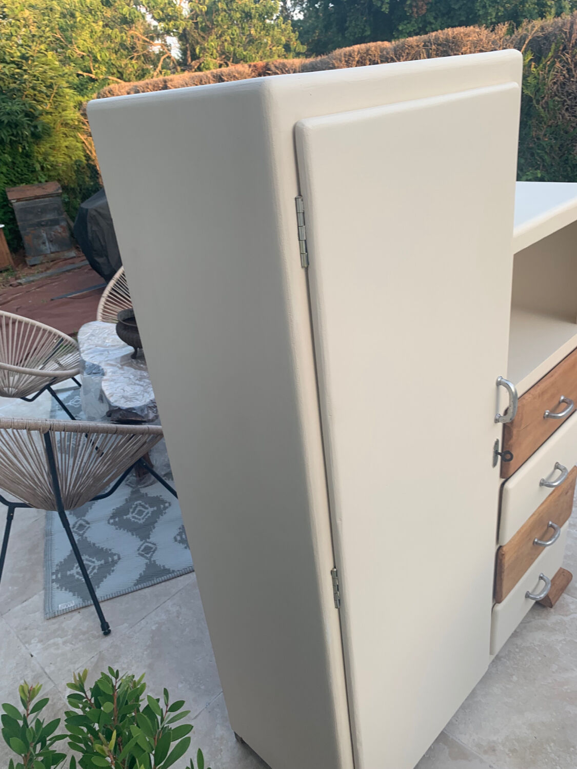 Old asymmetrical cabinet