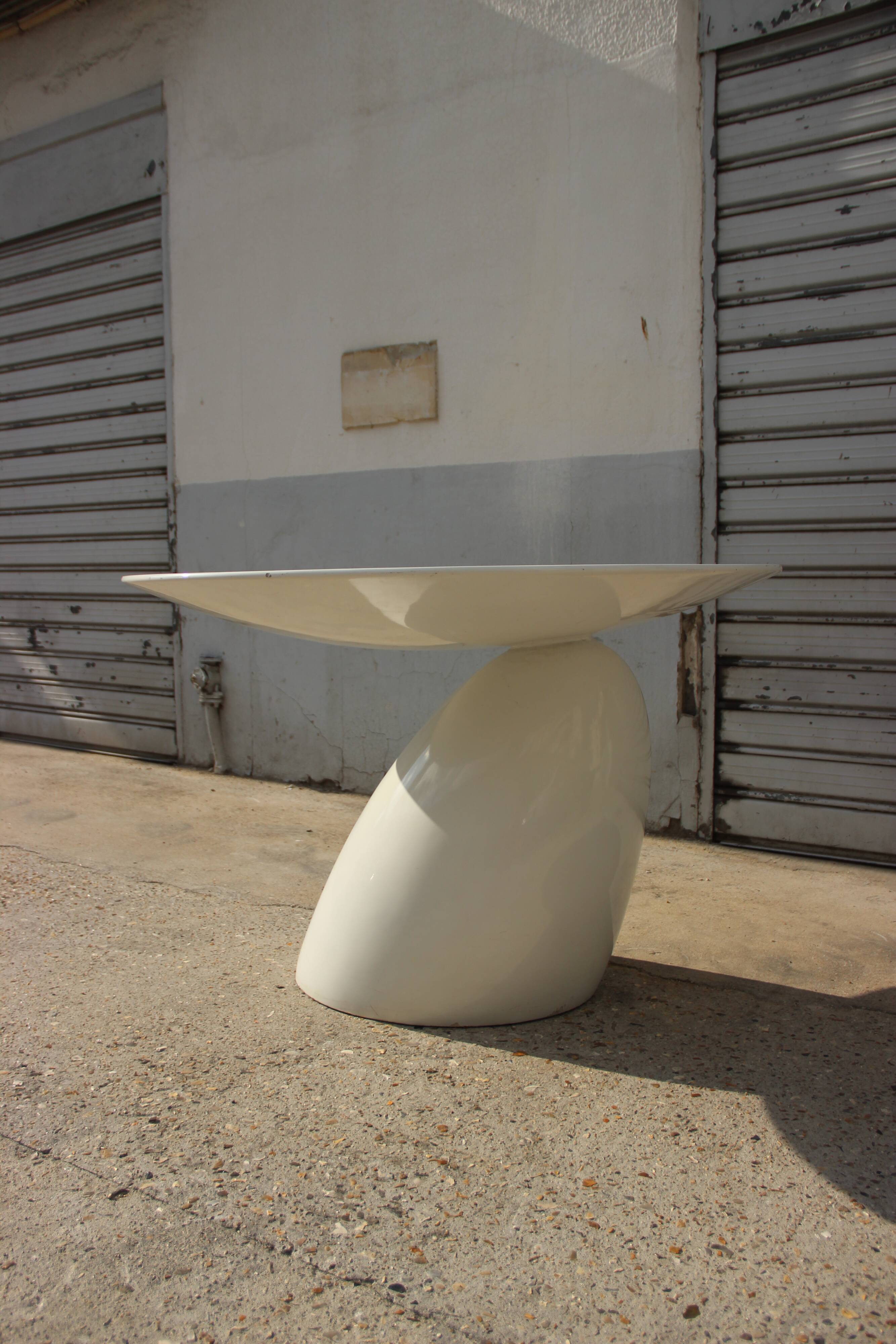 Laquered resin dining table