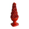 Sculpture centre de table en céramique de manises à fleurs rouges