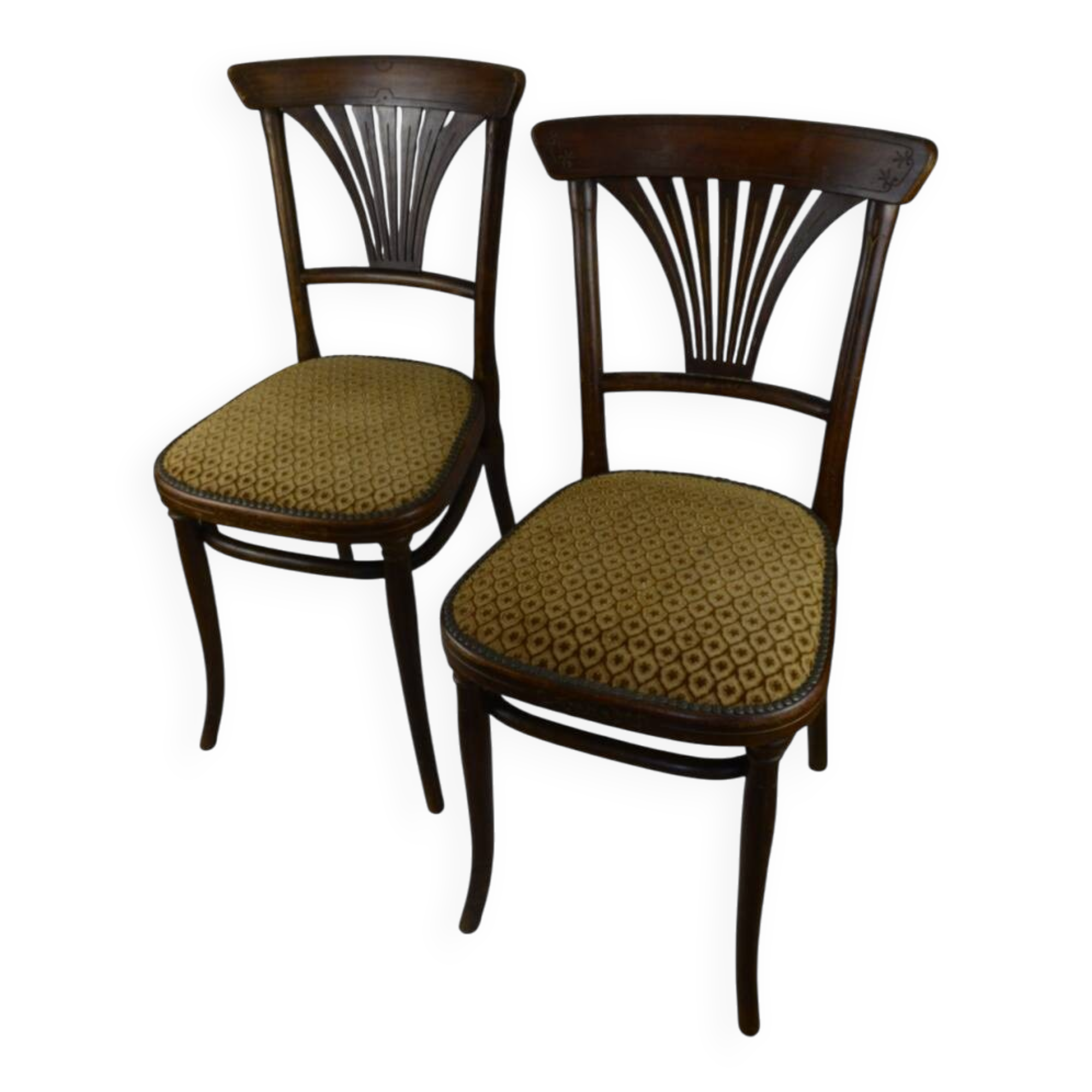 Pair of Thonet Art Deco palmette chairs. Model 221.