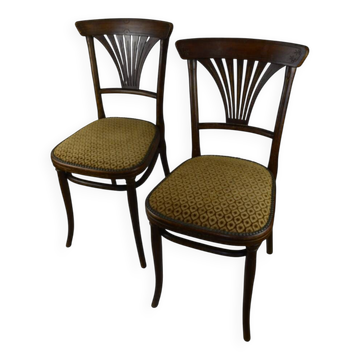 Pair of Thonet chairs with palmette Art Deco. Model 221.