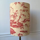 Red toile de Jouy lampshade