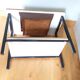 Table de chevet bout de canapé style moderniste formica et métal laqué noir