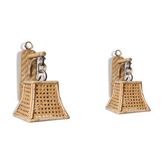 Pair of wall light cannees vintage