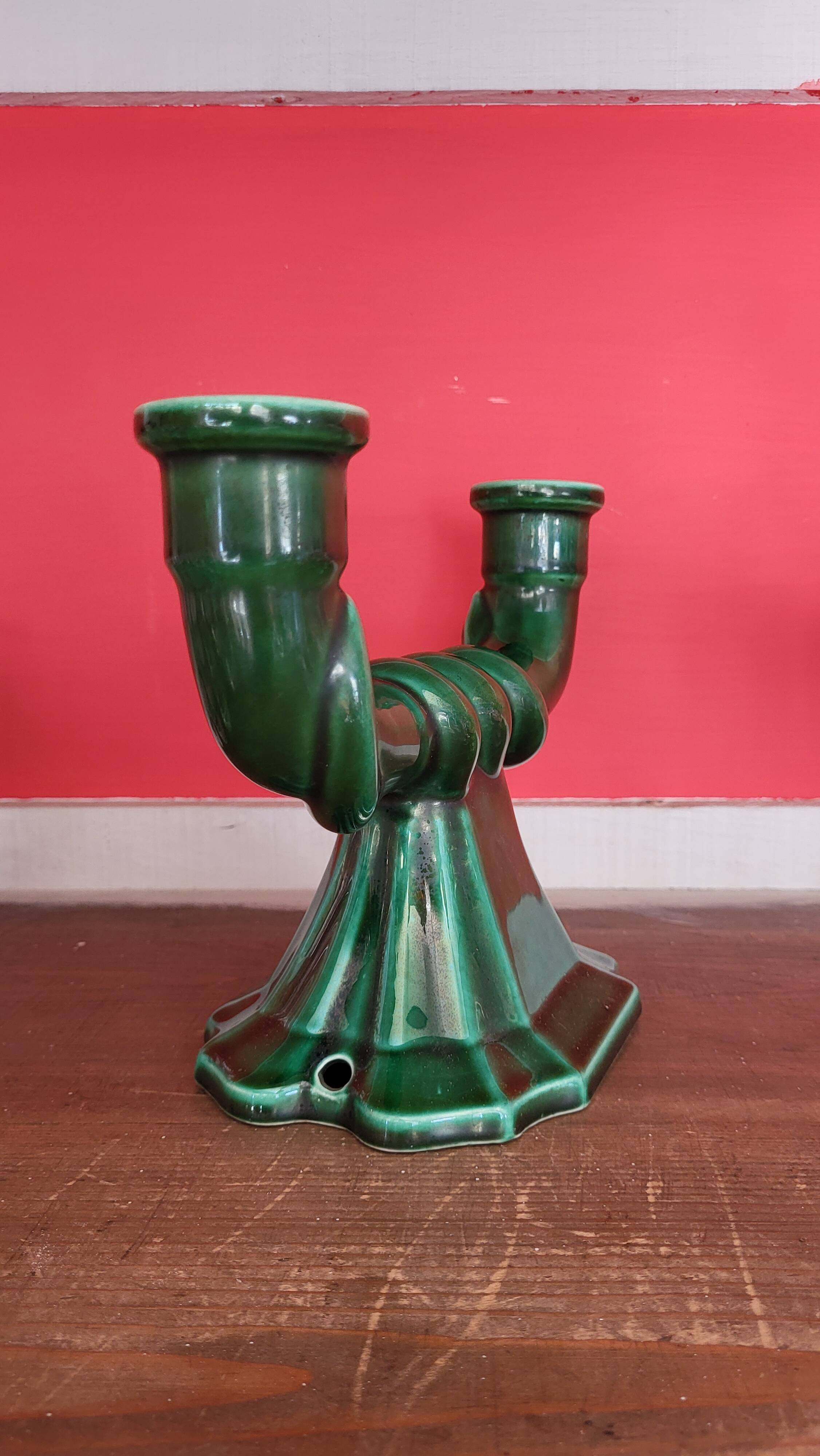 Gien earthenware candle holder