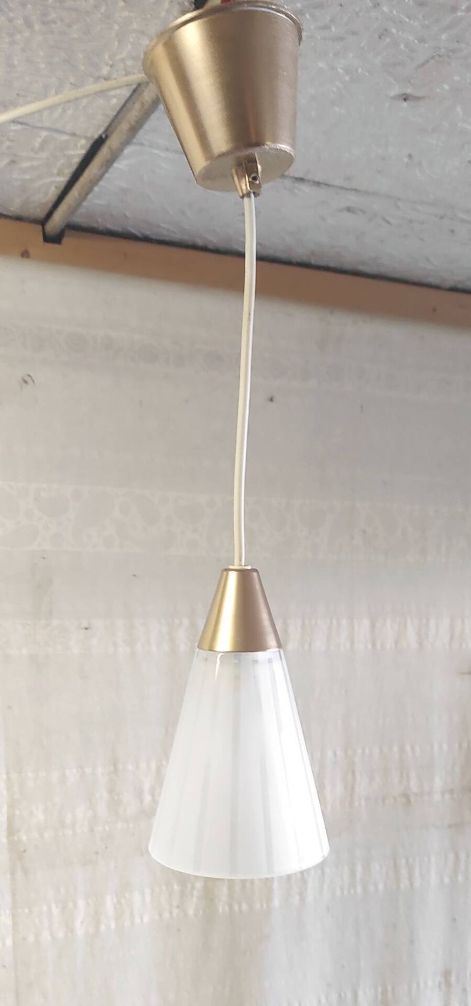 Glass and gold metal suspension design - mid 20th century.