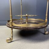 Italian Lacquered Goatskin / Parchment Serving Bar Cart by Aldo Tura, 1960s