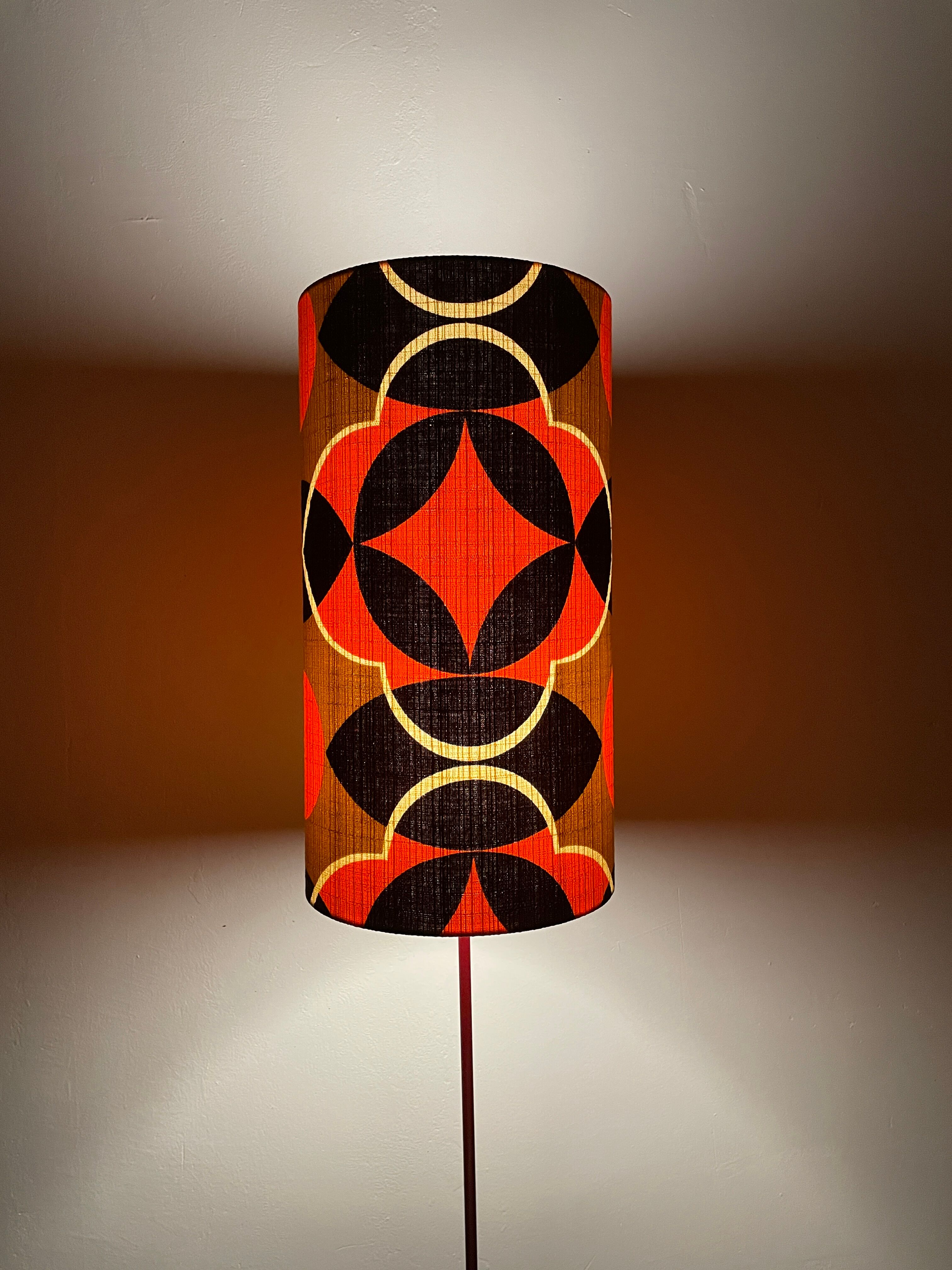 Oblivion lampshade H38 D20 - vintage 70's fabric