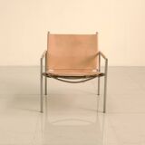 Fauteuil "SZ02" cuir beige naturel par Martin Visser pour Spectrum 00's