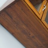 Vintage Dutch Beech & Pine Haberdashery Shop Cabinet / Vitrine, 1950s