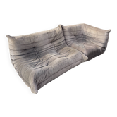 100% authentieke Ligne Roset Togo 2zit & hoek Diagonale gestreepte stof