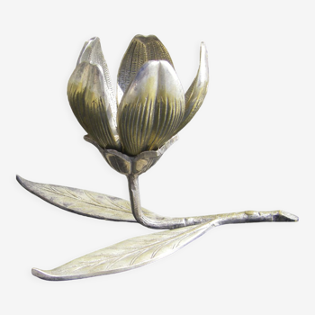 Cendrier fleur de lys en métal vintage
