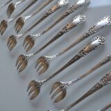 12 silver-plated oyster forks sfam goldsmith