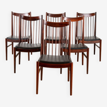 6 chaises en palissandre, Arne Vodder, Sibast furniture, Danemark